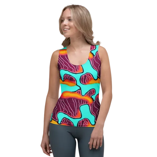 Aqua Heat on a Women's Tank Top
