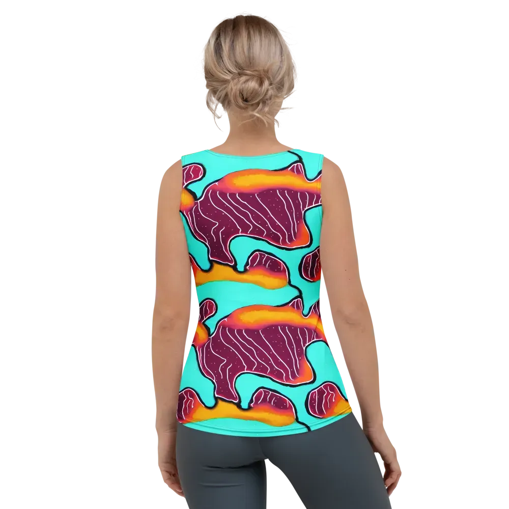 Aqua Heat on Women's Tank Top — Back