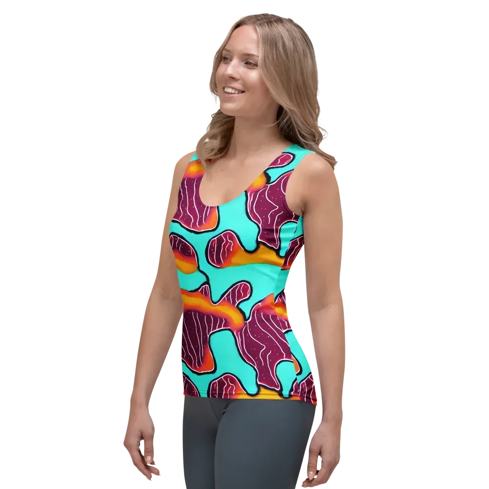 Aqua Heat on Women's Tank Top — Left Front