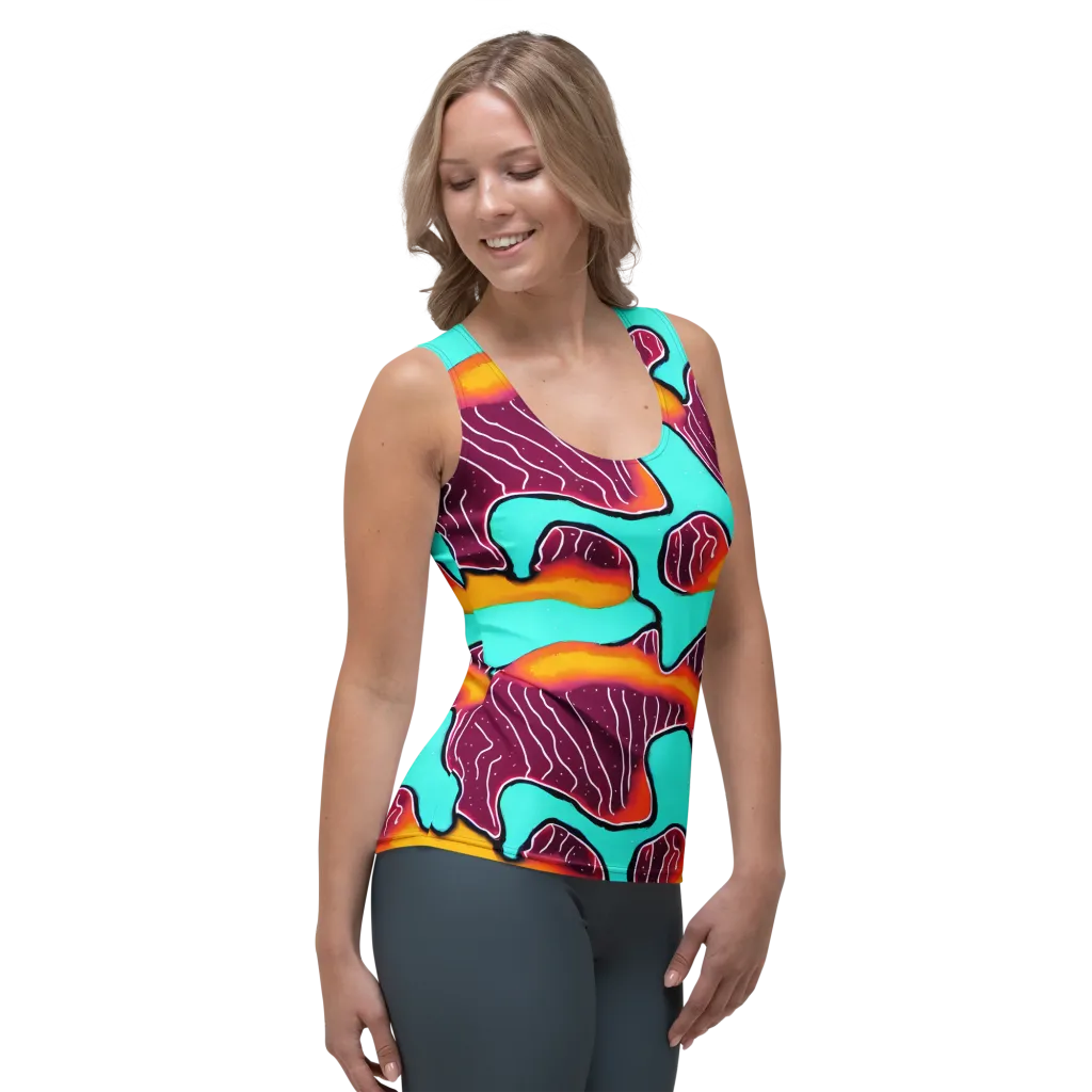 Aqua Heat on Women's Tank Top — Right Front