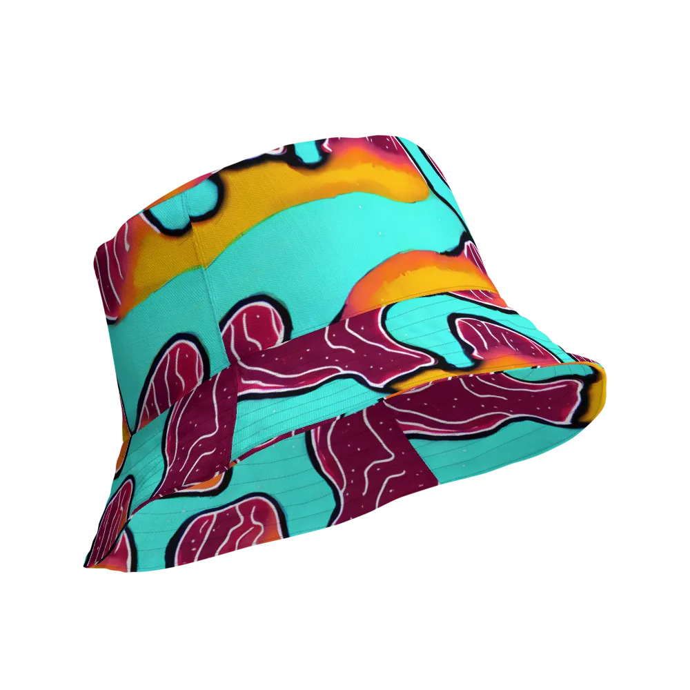Aqua Heat on Reversible Bucket Hat — Product details Outside