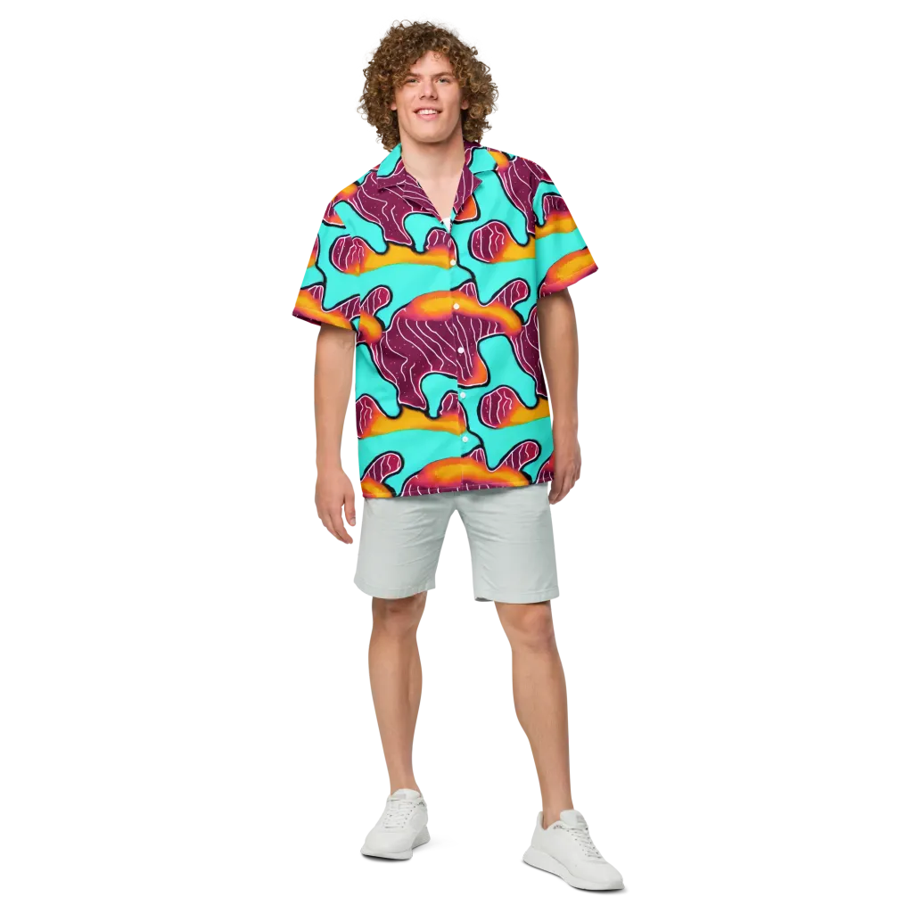 Aqua Heat on Button Shirt — Front