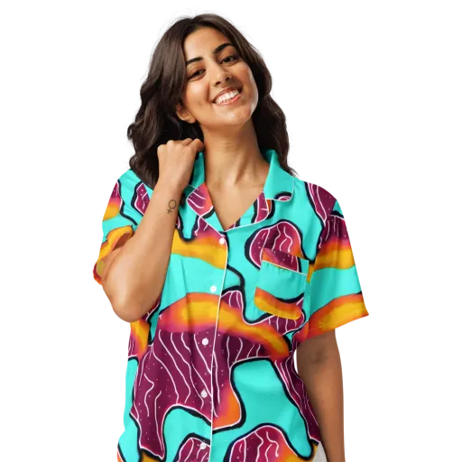 Aqua Heat on a Women's Short Sleeve Pajama Top
