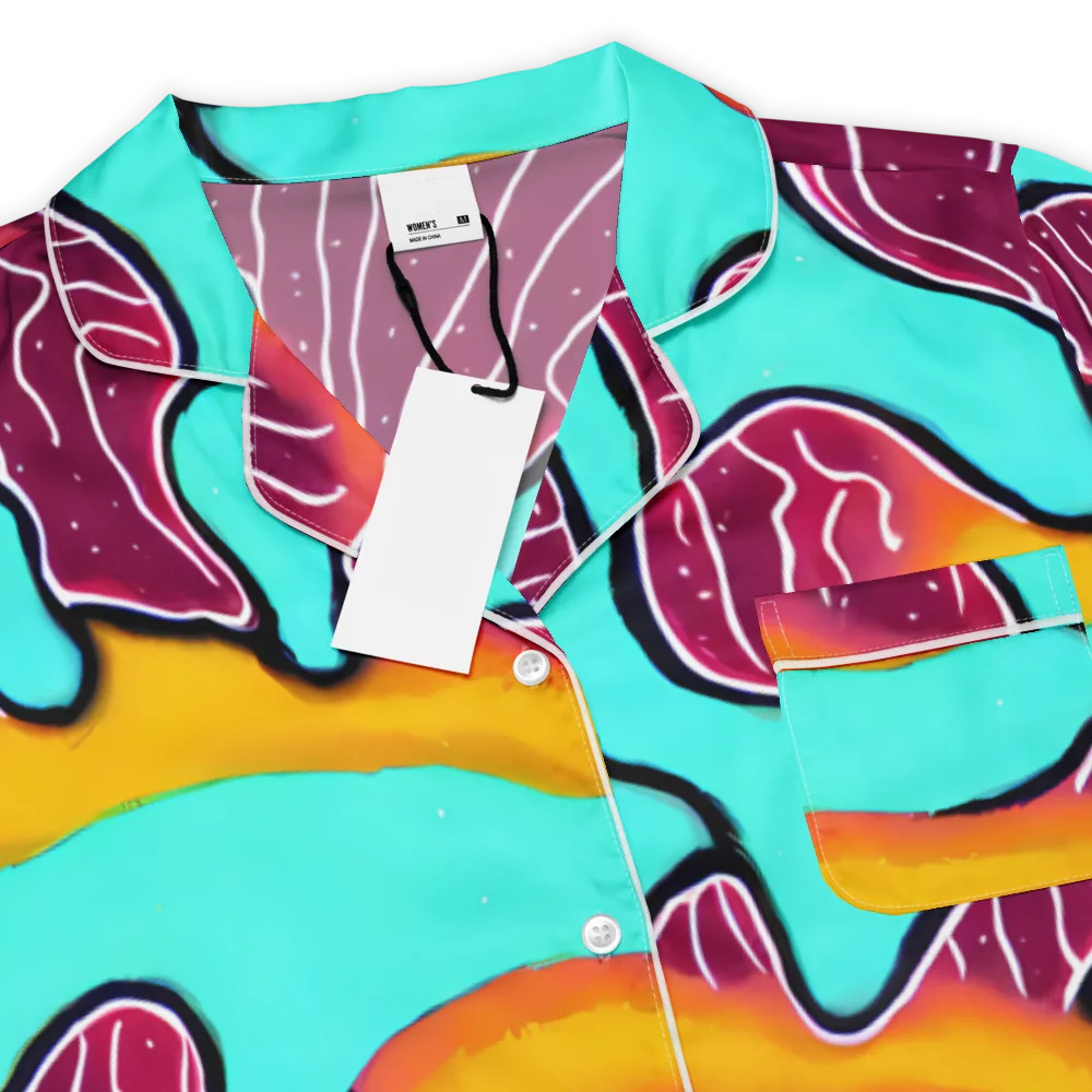 Aqua Heat on Women's Short Sleeve Pajama Top — Product details