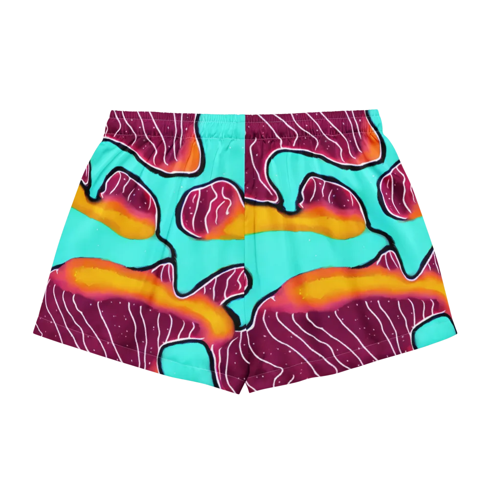 Aqua Heat on Women's Pajama Shorts — Back