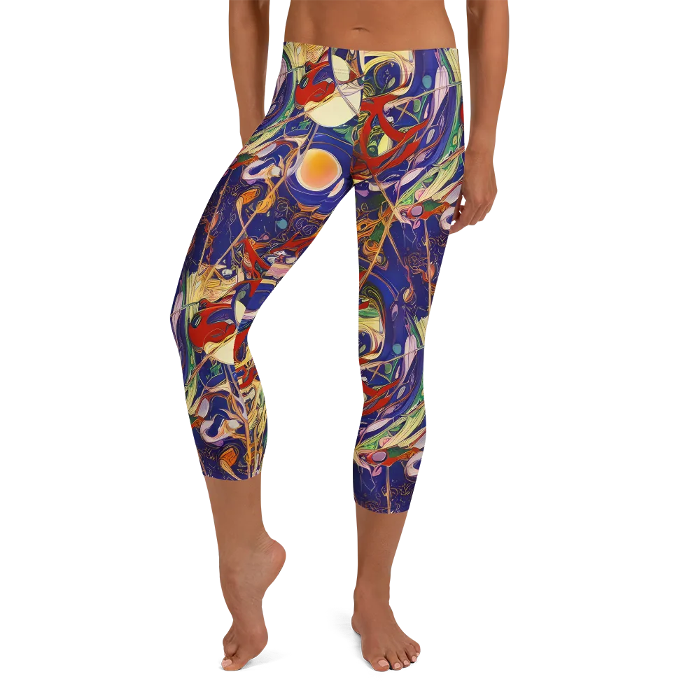 Navy Metamorphosis on Capri Leggings — Front