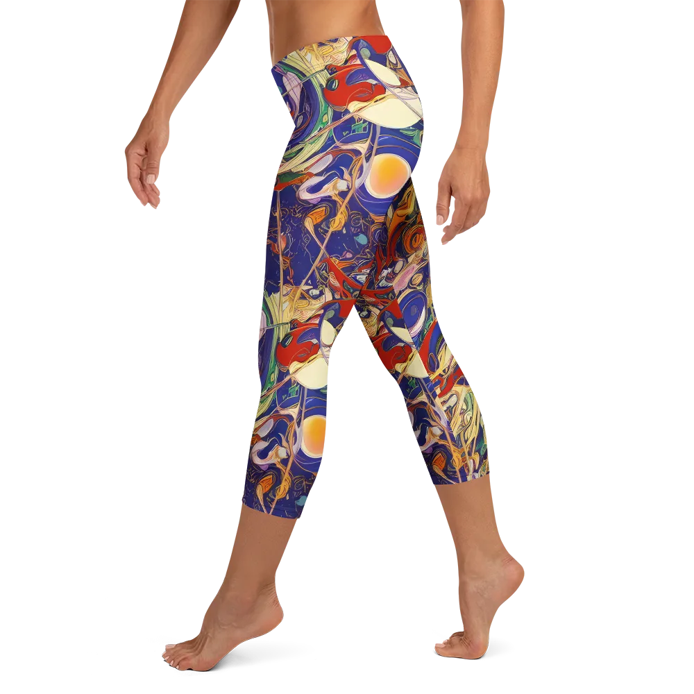 Navy Metamorphosis on Capri Leggings — Left