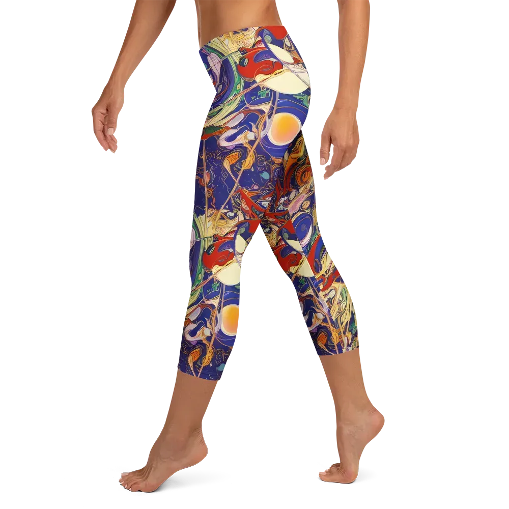 Navy Metamorphosis on Capri Leggings — Left