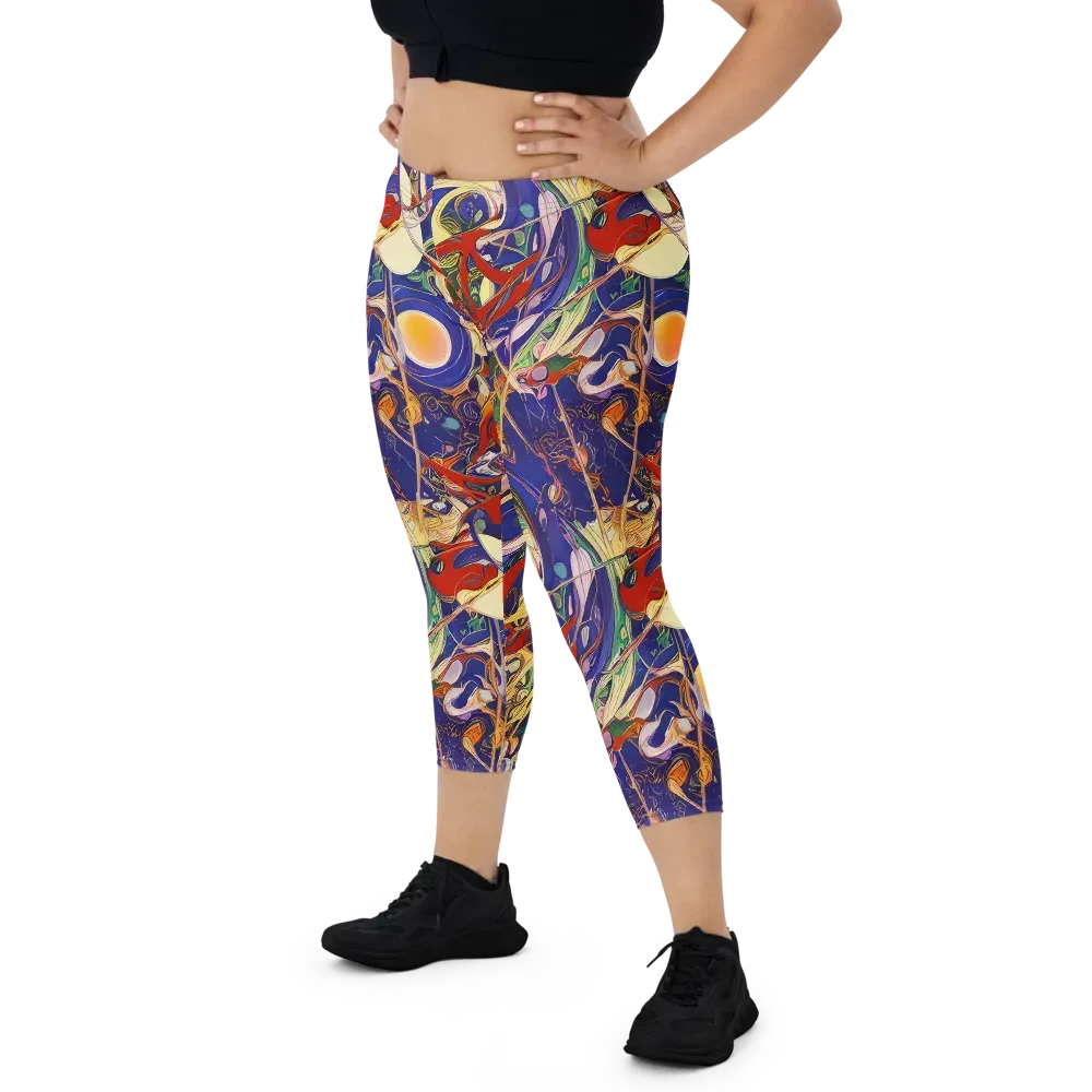 Navy Metamorphosis on Capri Leggings — Front