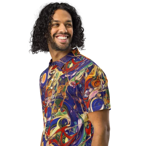 Navy Metamorphosis on a Men's Slim Fit Polo Shirt