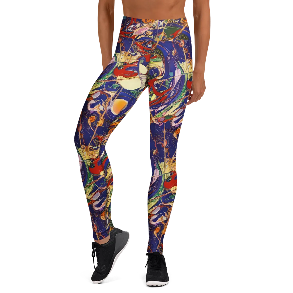 Navy Metamorphosis on Yoga Leggings — Front