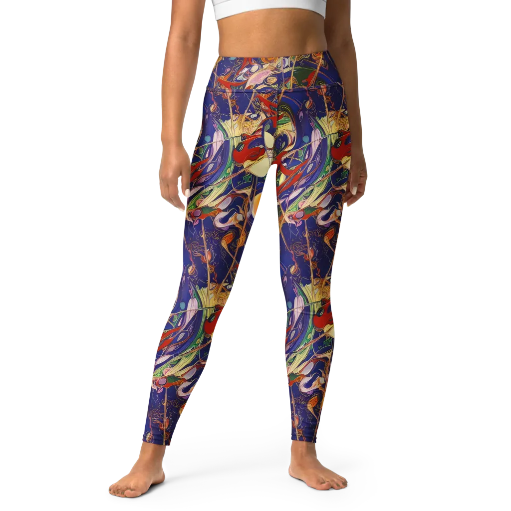 Navy Metamorphosis on Yoga Leggings — Front