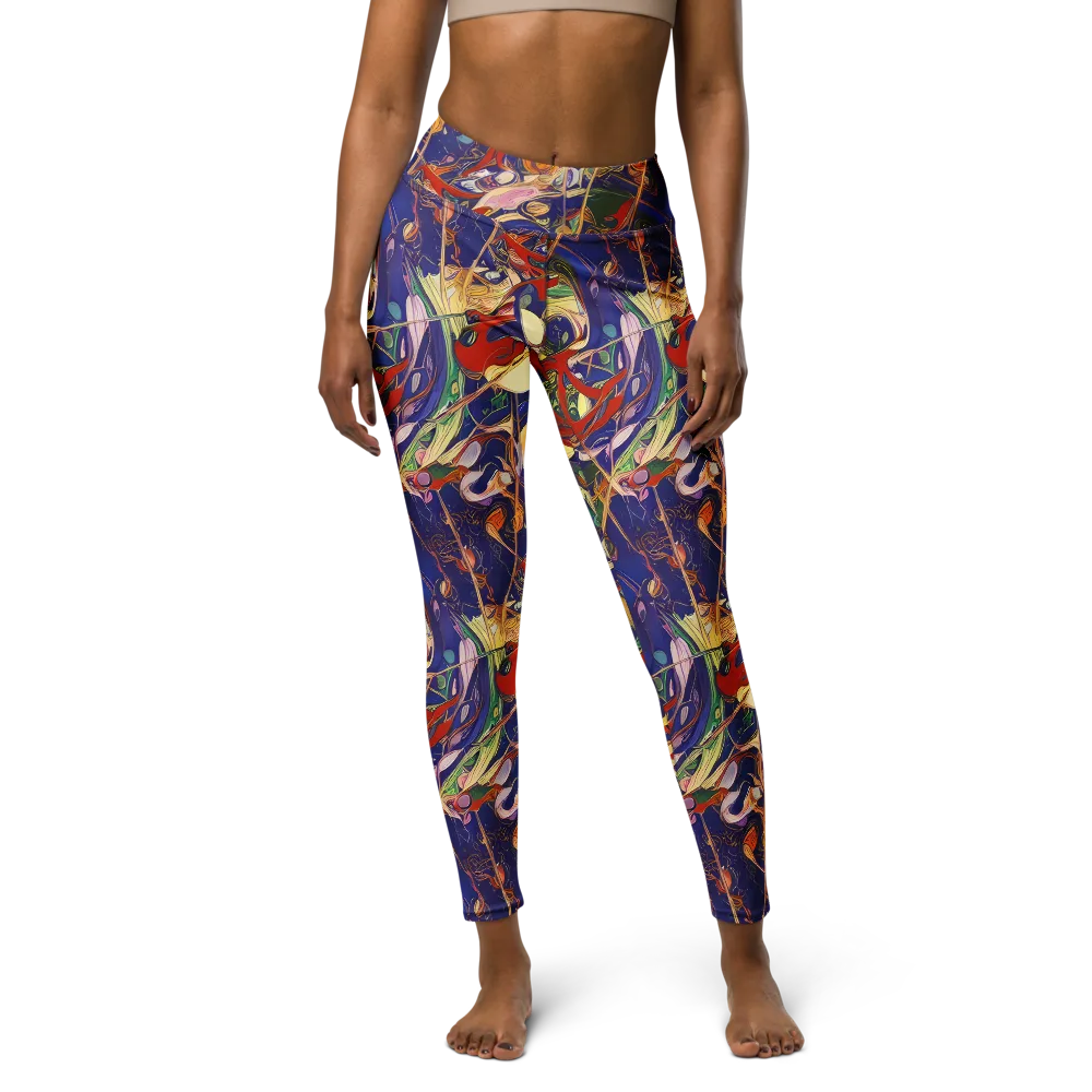 Navy Metamorphosis on Yoga Leggings — Front