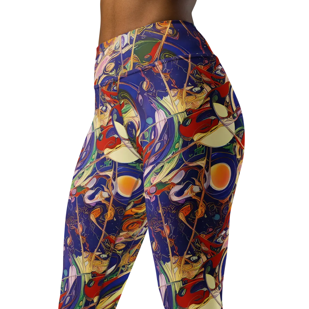 Navy Metamorphosis on Yoga Leggings — Left Front