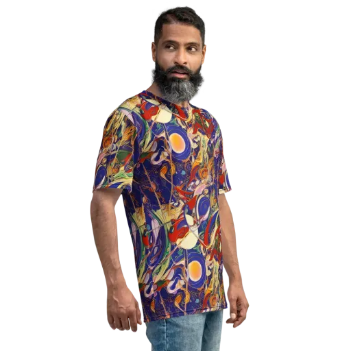 Navy Metamorphosis on a Men's Crew Neck T-Shirt