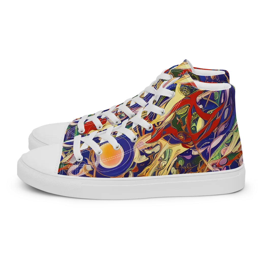 Navy Metamorphosis on Men's High Top Canvas Shoes — Left