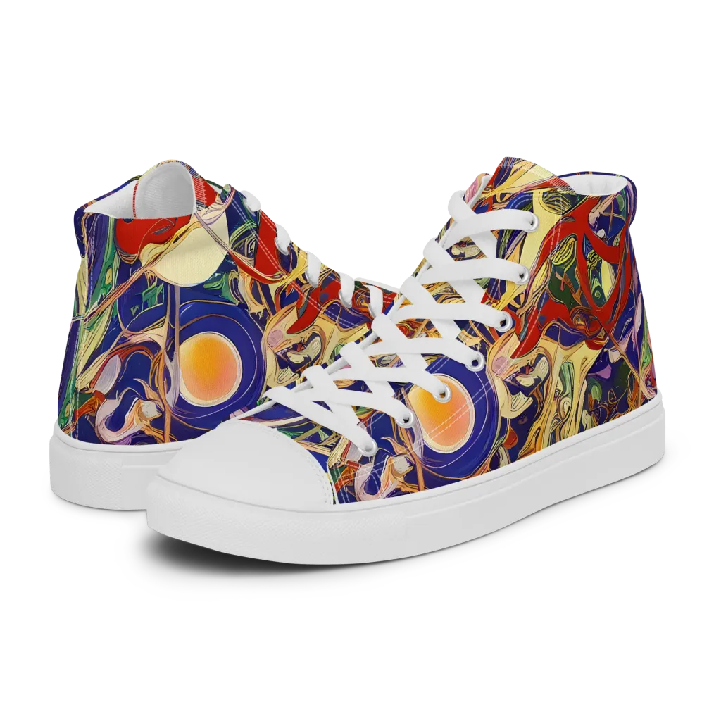 Navy Metamorphosis on Men's High Top Canvas Shoes — Left
