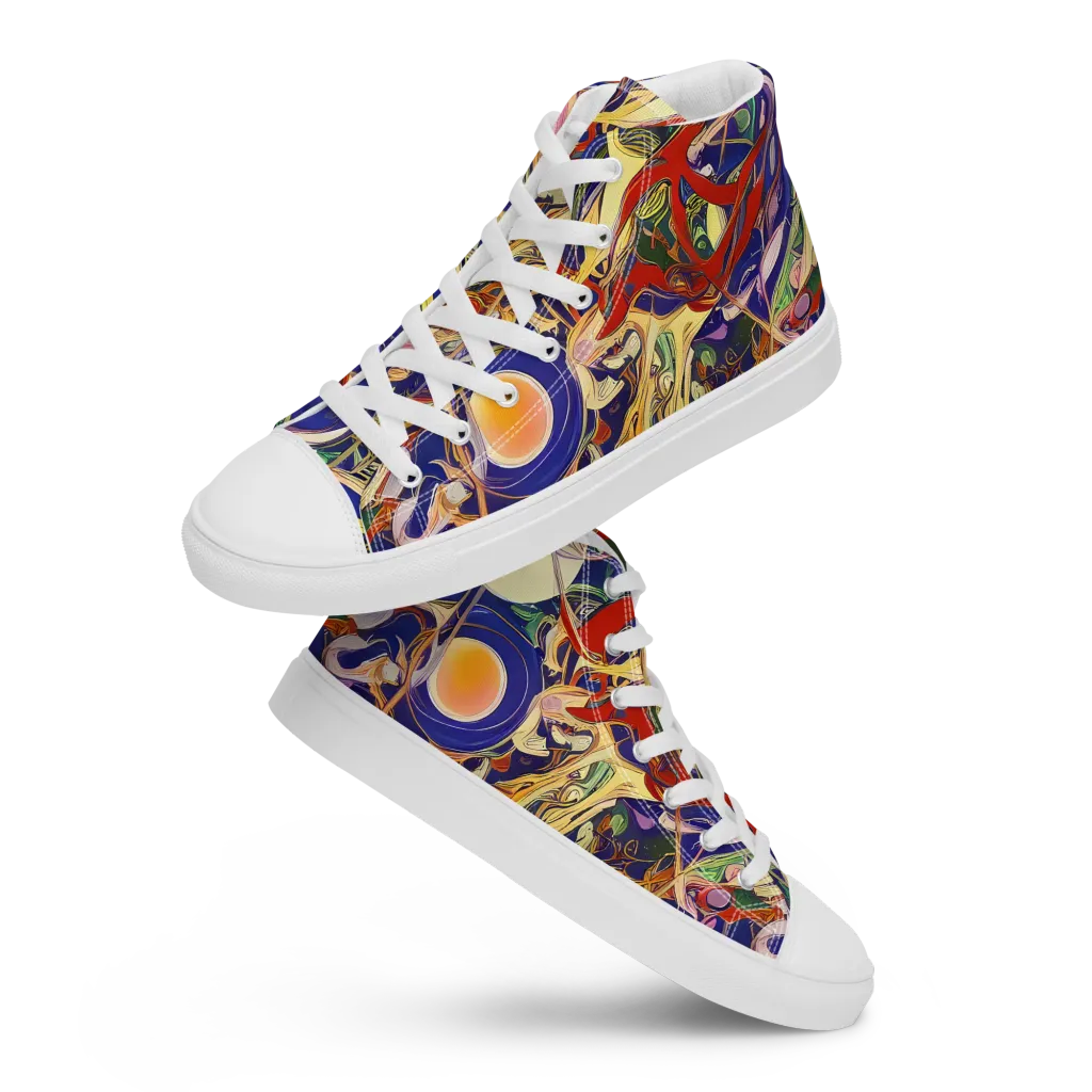 Navy Metamorphosis on Men's High Top Canvas Shoes — Front