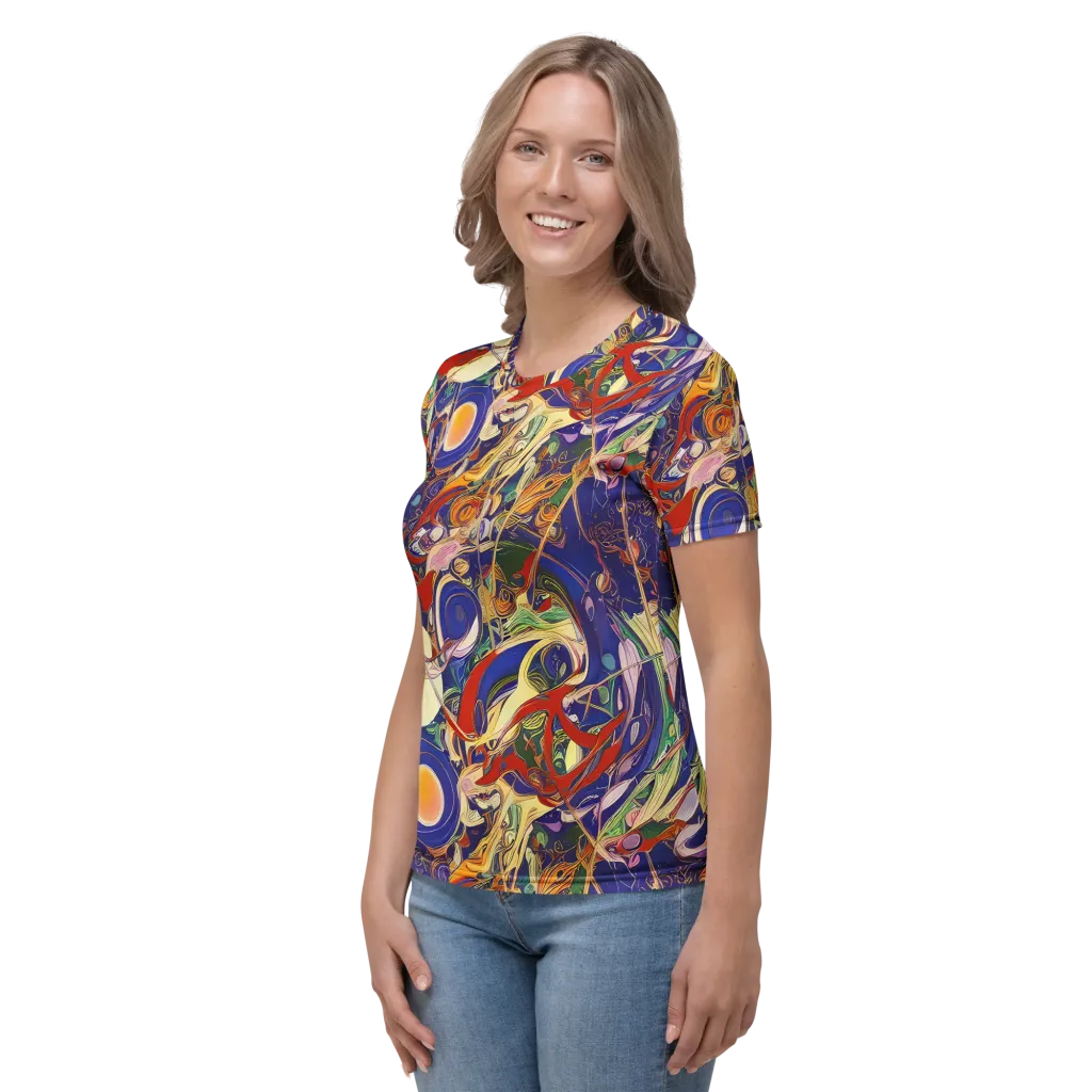 Navy Metamorphosis on Women's Crew Neck T-Shirt — Left