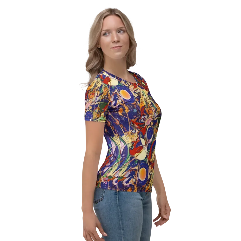 Navy Metamorphosis on Women's Crew Neck T-Shirt — Right