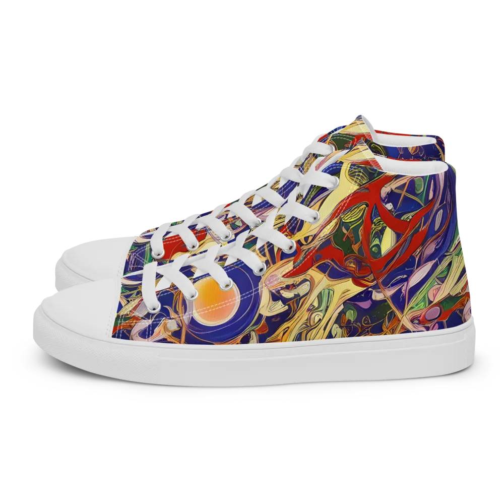 Navy Metamorphosis on Women's High Top Canvas Shoes — Left