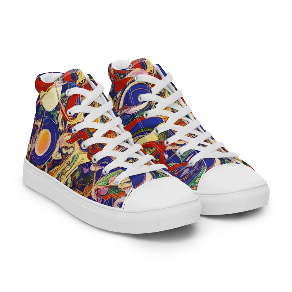 Navy Metamorphosis on Women's High Top Canvas Shoes — Right Front