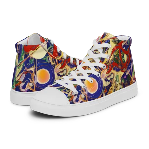 Navy Metamorphosis on a Women's High Top Canvas Shoes