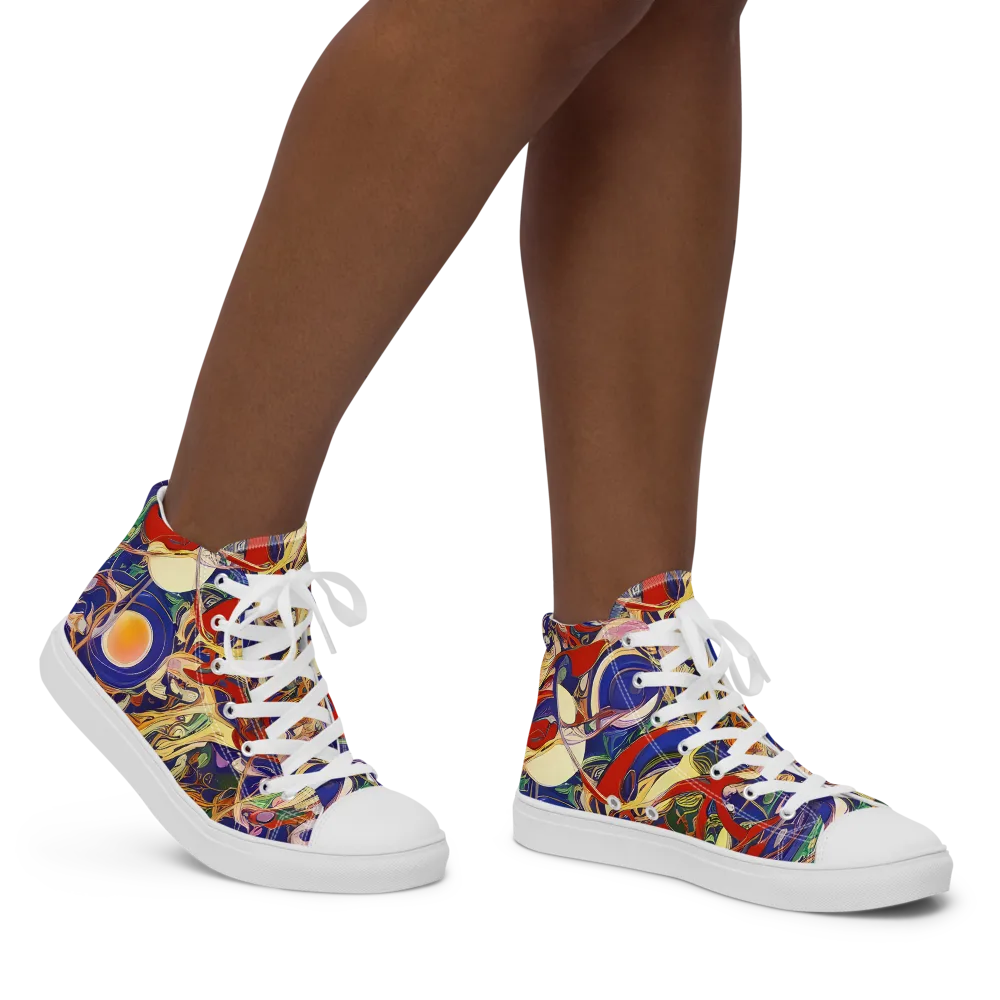 Navy Metamorphosis on Women's High Top Canvas Shoes — Right
