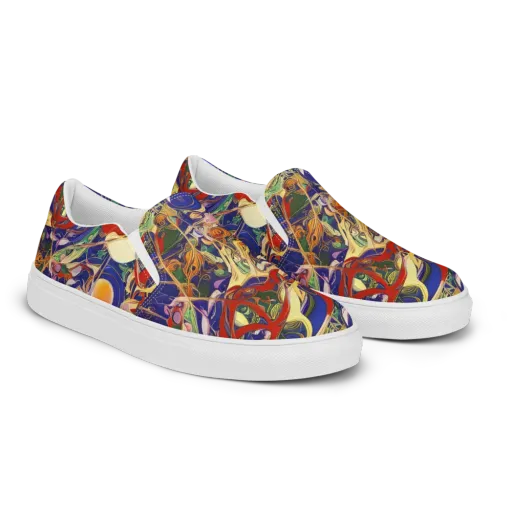 Navy Metamorphosis on a Men's Slip-On Canvas Shoes