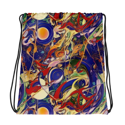 Navy Metamorphosis on a Drawstring Bag
