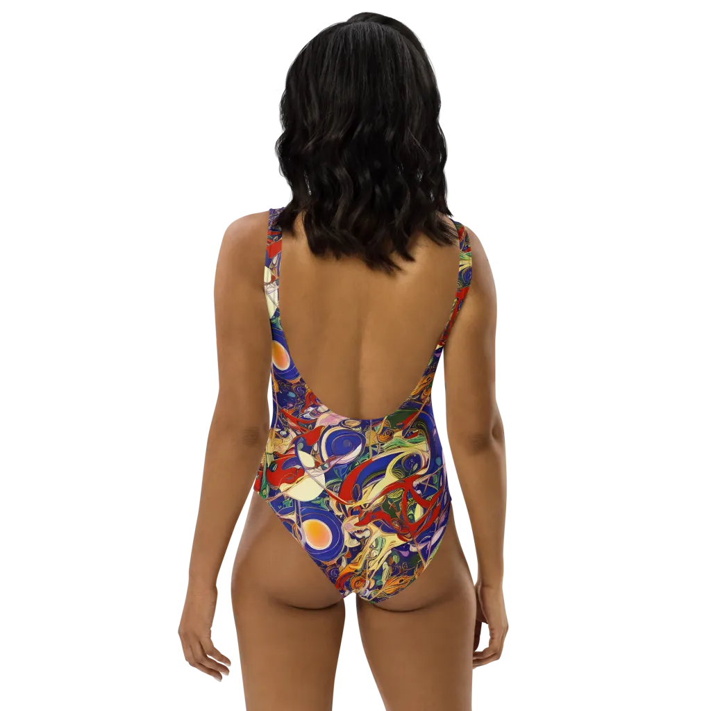 Navy Metamorphosis on One-Piece Swimsuit — Back