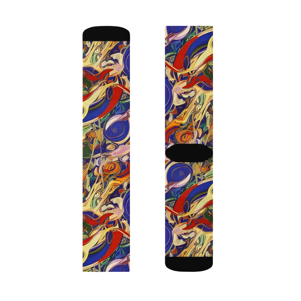 Navy Metamorphosis on Socks — Left Sock