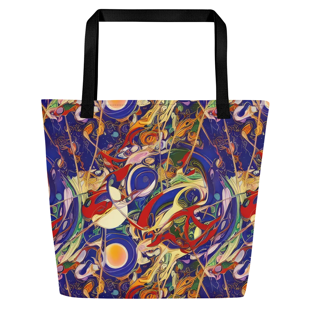 Navy Metamorphosis on Large Tote Bag W/ Pocket — Front