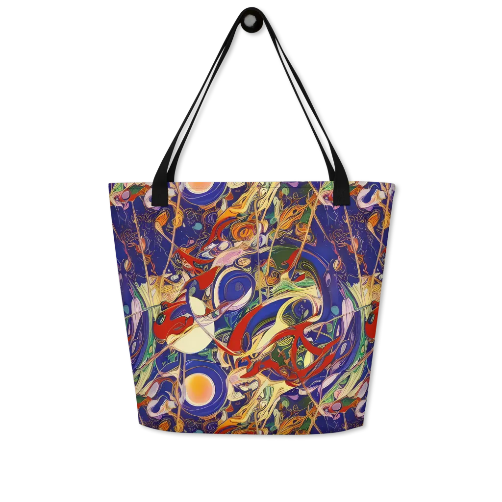 Navy Metamorphosis on Large Tote Bag W/ Pocket — Front