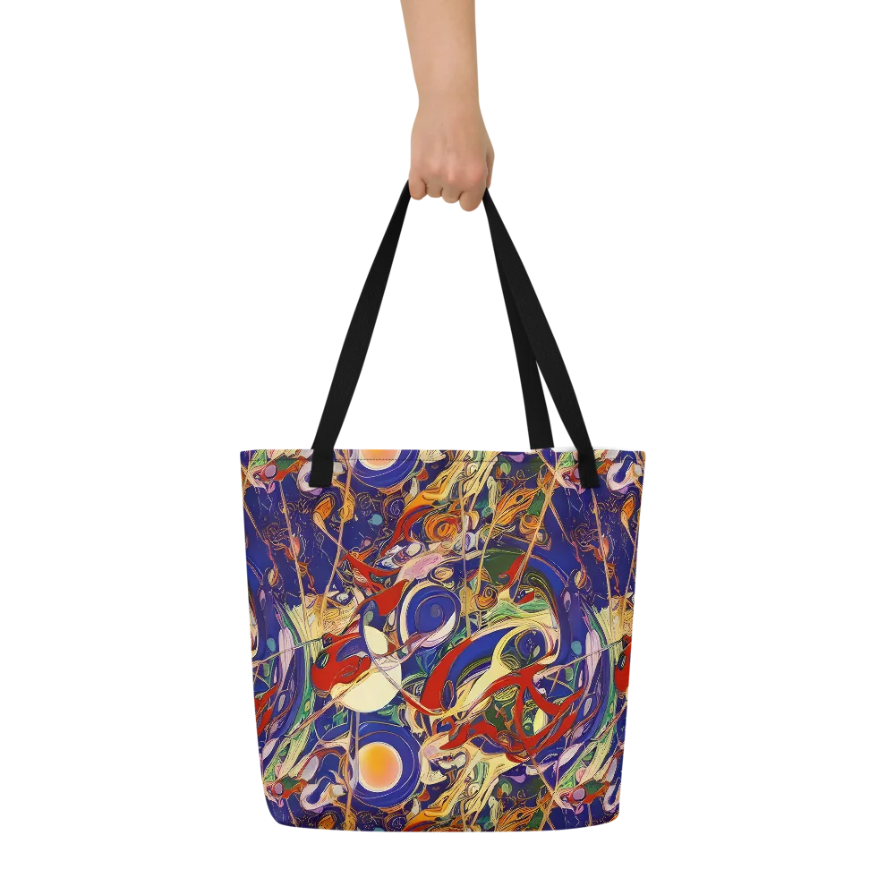 Navy Metamorphosis on Large Tote Bag W/ Pocket — Front