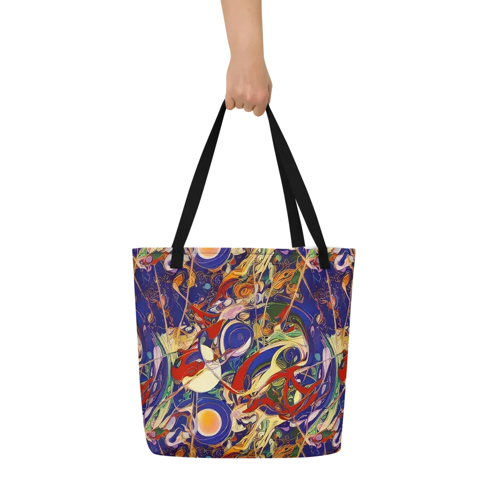 Navy Metamorphosis on Large Tote Bag W/ Pocket — Front