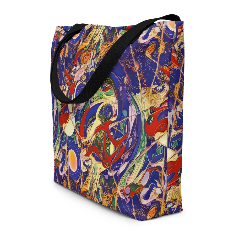 Navy Metamorphosis on Large Tote Bag W/ Pocket — Front