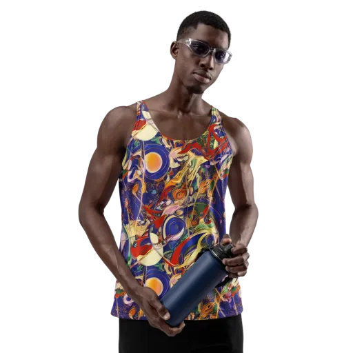 Navy Metamorphosis on a Men's Tank Top