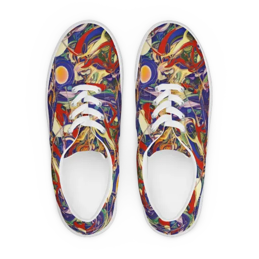 Navy Metamorphosis on a Men's Lace-Up Canvas Shoes