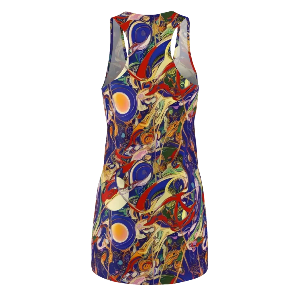 Navy Metamorphosis on Racerback Dress — Back