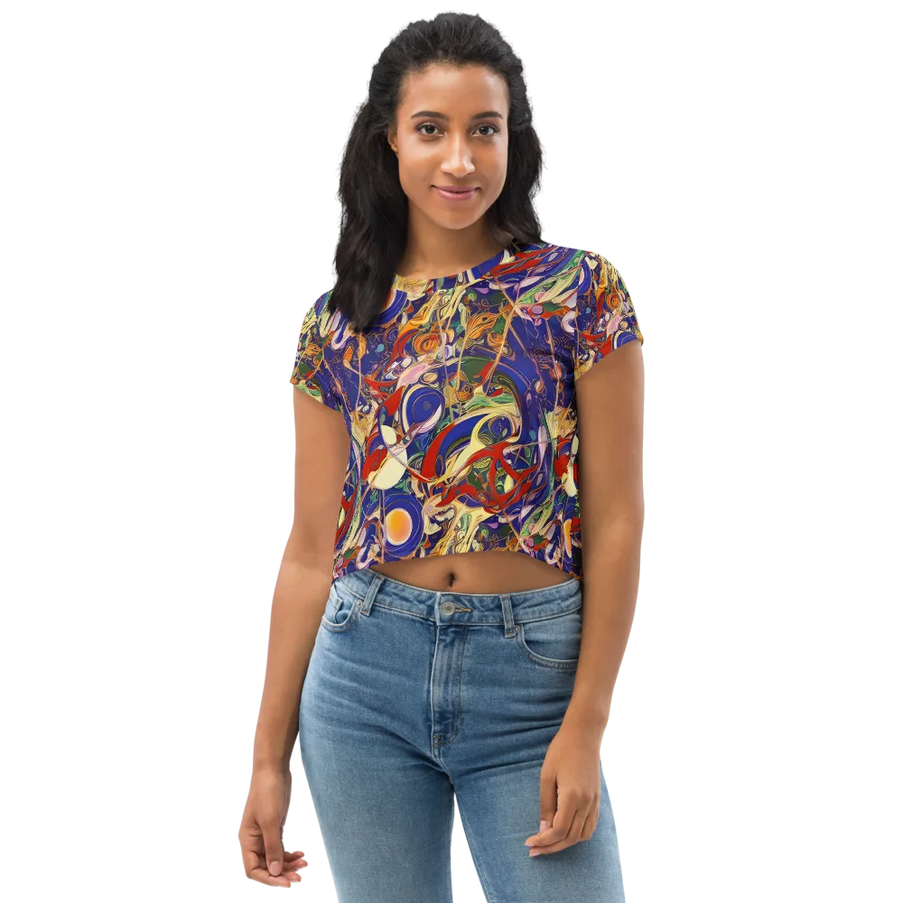 Navy Metamorphosis on Crop Tee — Front