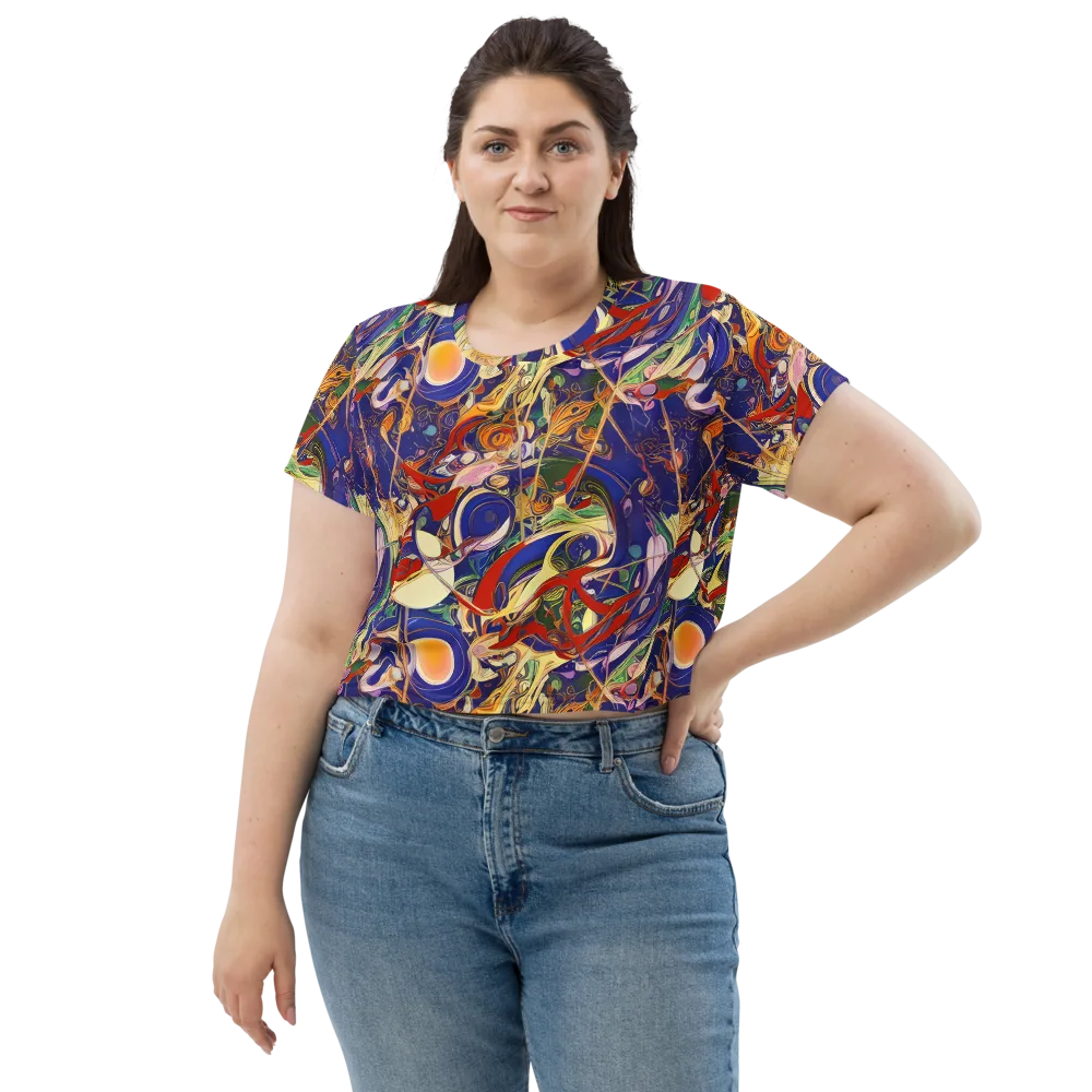 Navy Metamorphosis on Crop Tee — Front