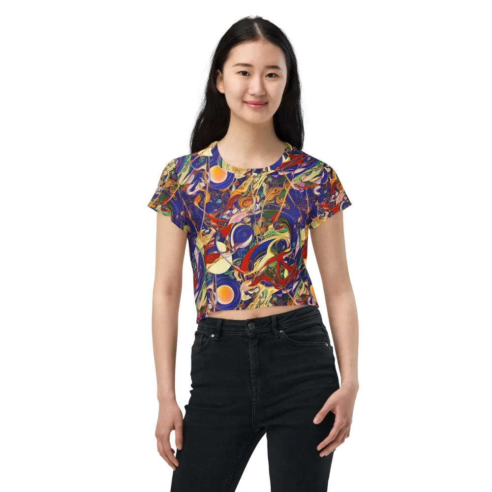 Navy Metamorphosis on Crop Tee — Front