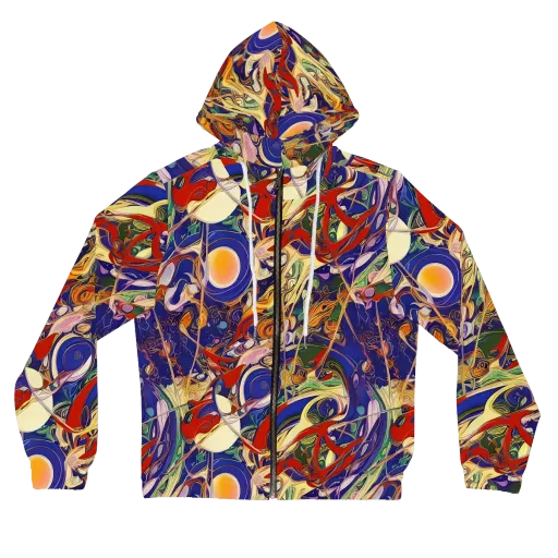 Navy Metamorphosis on a Women's Full-Zip Hoodie