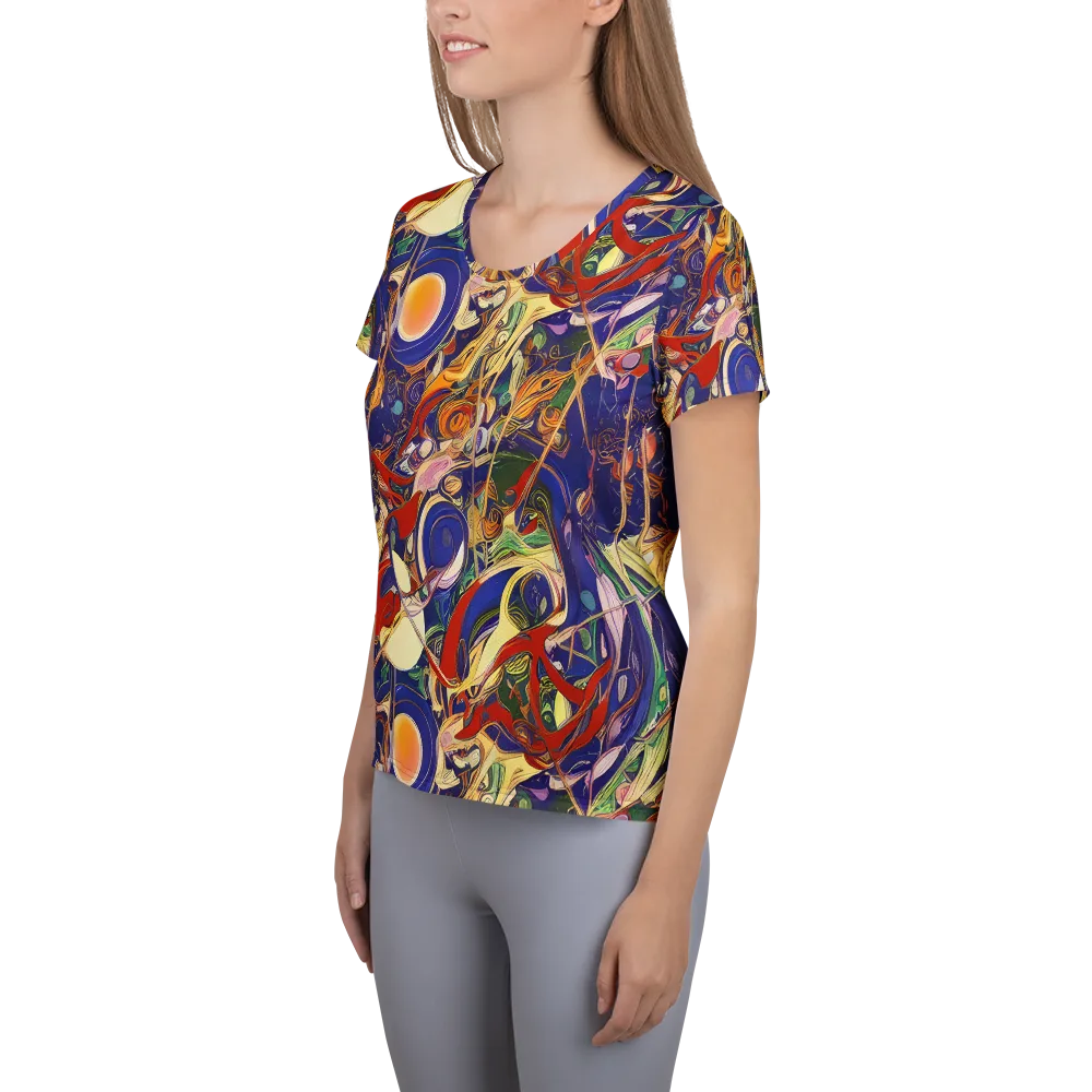 Navy Metamorphosis on Women's Athletic T-Shirt — Left