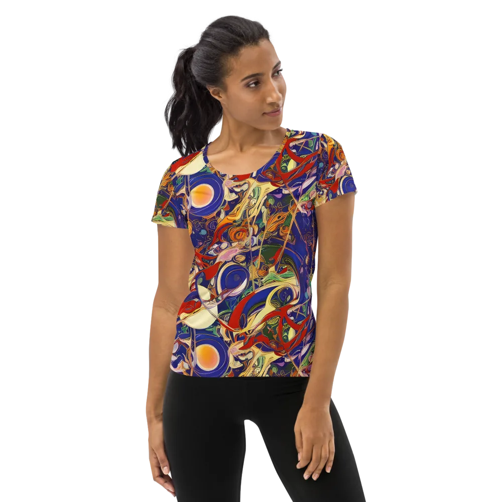 Navy Metamorphosis on Women's Athletic T-Shirt — Front
