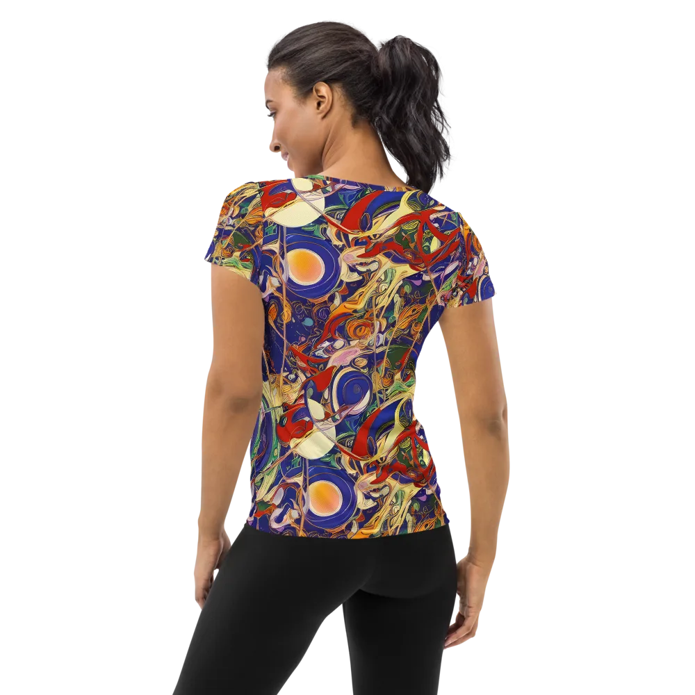 Navy Metamorphosis on Women's Athletic T-Shirt — Back