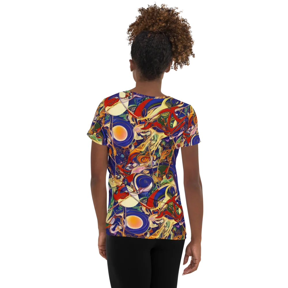 Navy Metamorphosis on Women's Athletic T-Shirt — Back