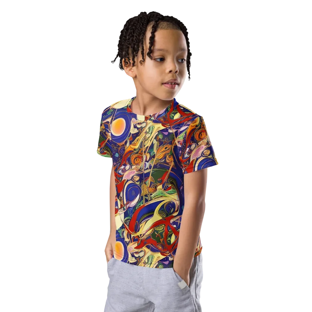 Navy Metamorphosis on Kids Crew Neck T-Shirt — Left Front