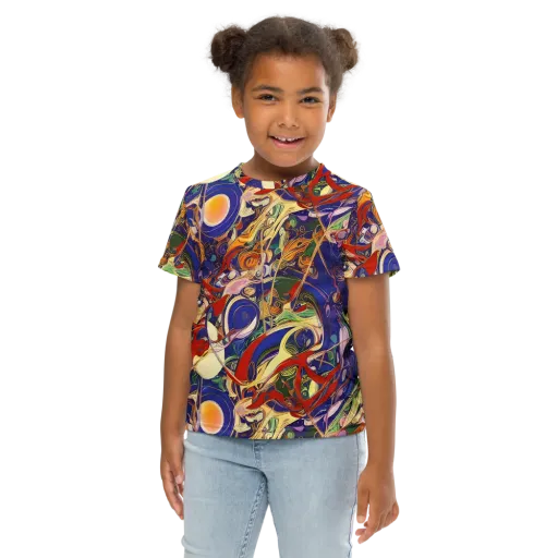 Navy Metamorphosis on a Kids Crew Neck T-Shirt